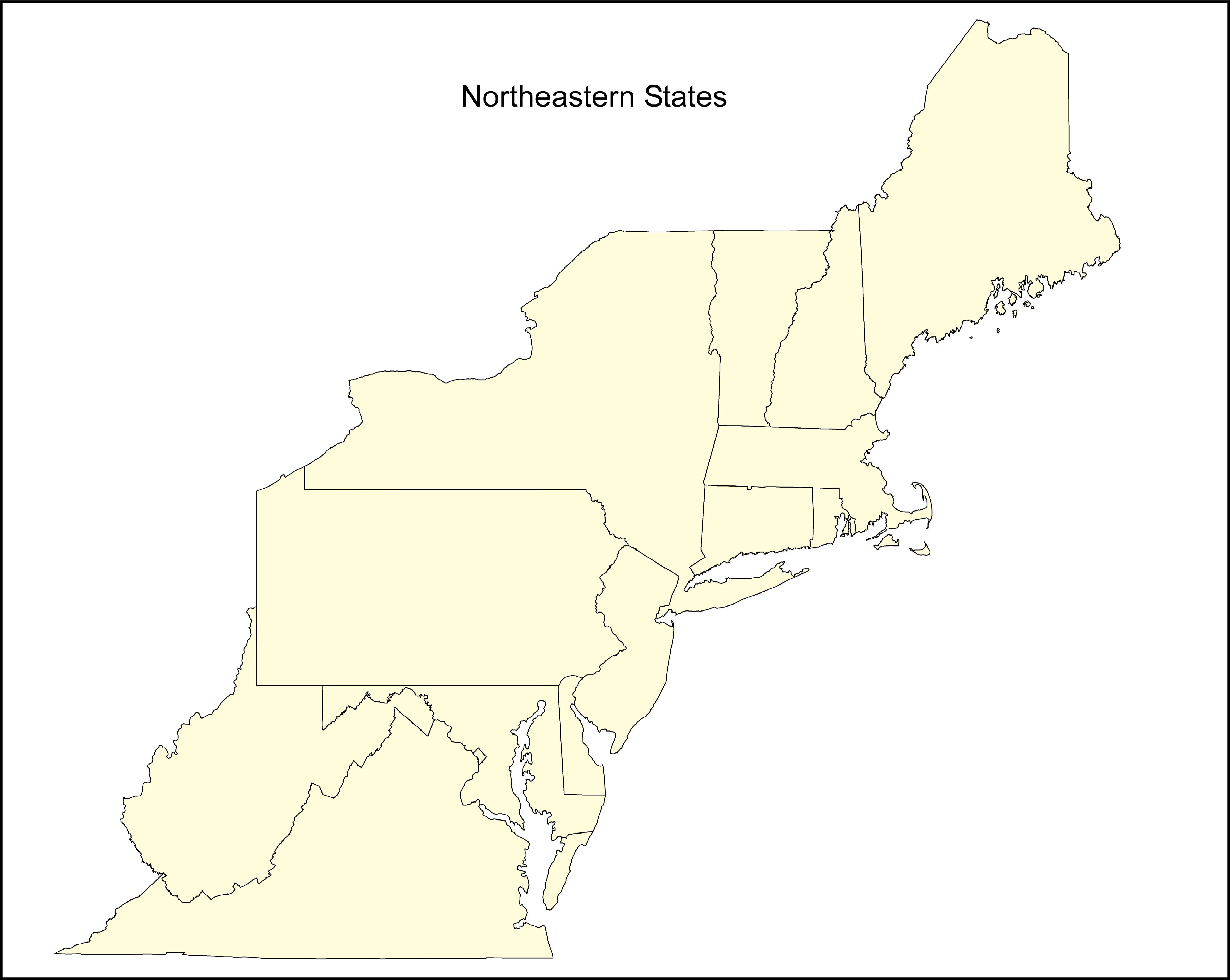 29 Northeastern United States Map Maps Database Source - Bank2home.com